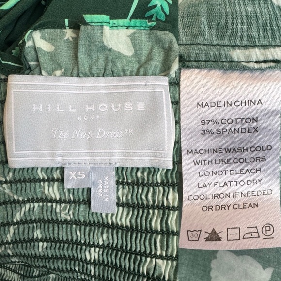 Hill House Home The Ellie Nap Midi Dress in Emerald Green Botanical Print XS - Picture 11 of 12